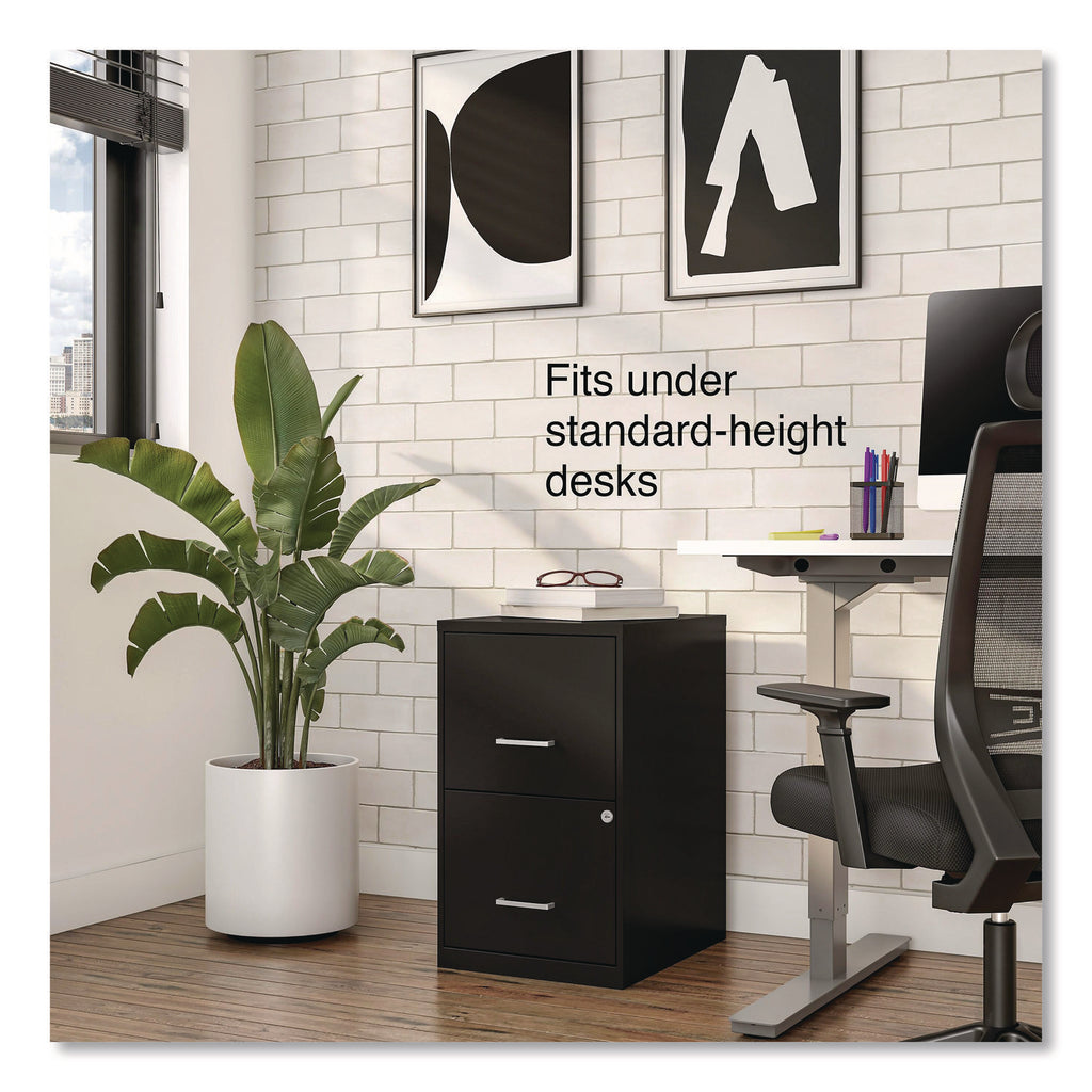 Soho Vertical File Cabinet, 2 Drawers: File/File, Letter, Black, 14" x 18" x 24.1