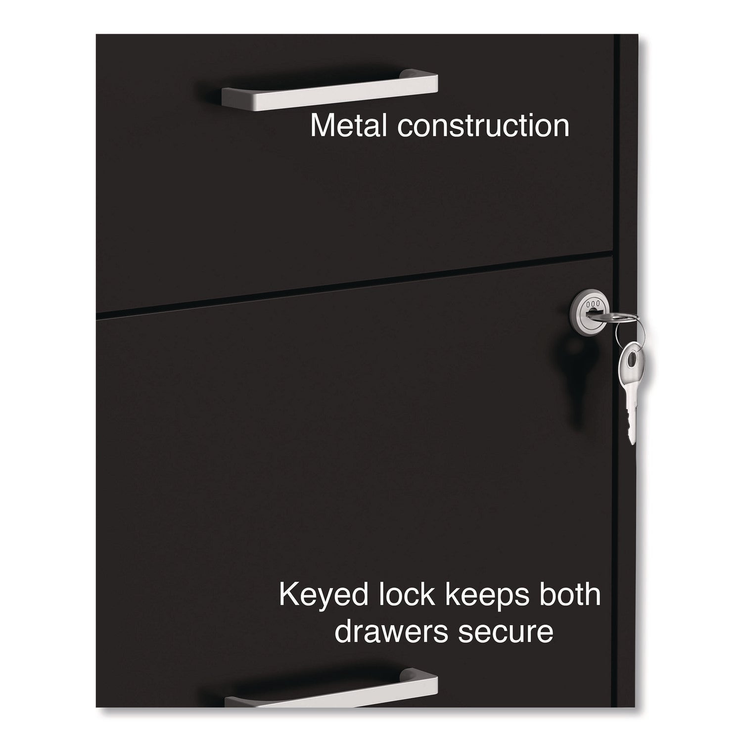 Soho Vertical File Cabinet, 2 Drawers: File/File, Letter, Black, 14" x 18" x 24.1