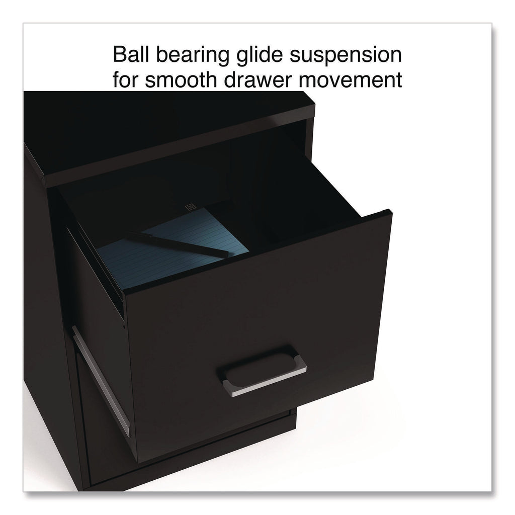 Soho Vertical File Cabinet, 2 Drawers: File/File, Letter, Black, 14" x 18" x 24.1