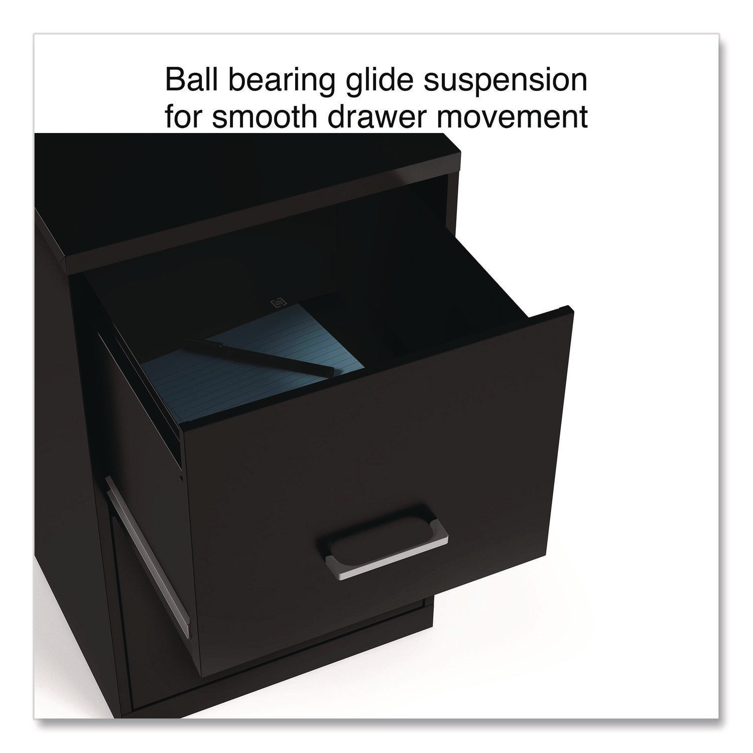 Soho Vertical File Cabinet, 2 Drawers: File/File, Letter, Black, 14" x 18" x 24.1