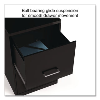 Soho Vertical File Cabinet, 2 Drawers: File/File, Letter, Black, 14" x 18" x 24.1