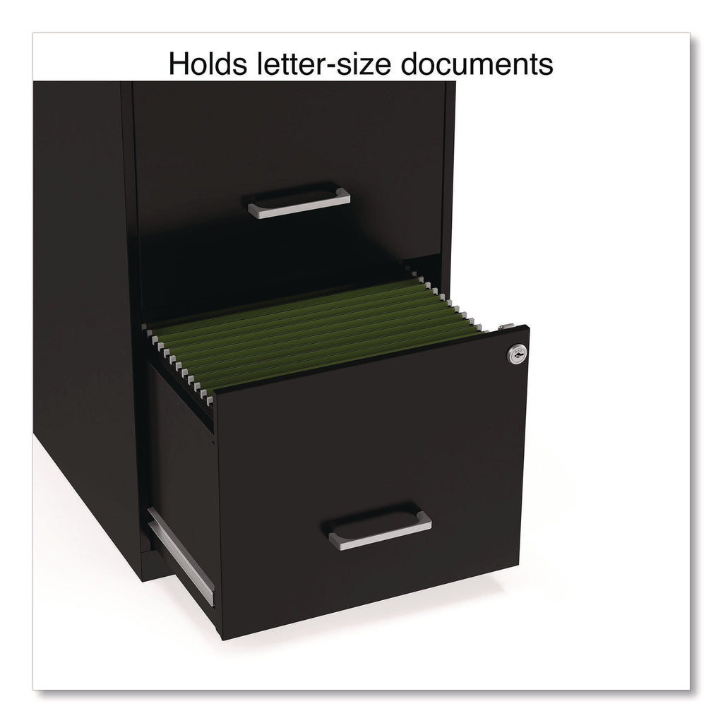 Soho Vertical File Cabinet, 2 Drawers: File/File, Letter, Black, 14" x 18" x 24.1
