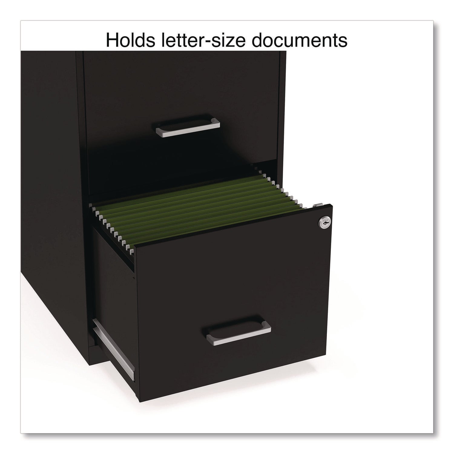 Soho Vertical File Cabinet, 2 Drawers: File/File, Letter, Black, 14" x 18" x 24.1