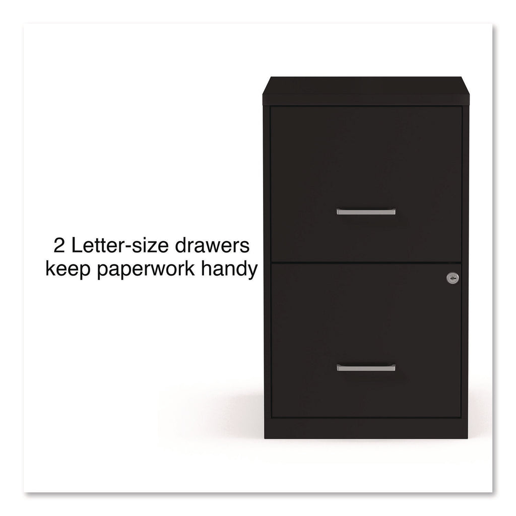 Soho Vertical File Cabinet, 2 Drawers: File/File, Letter, Black, 14" x 18" x 24.1