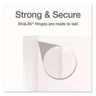 XtraLife ClearVue Non-Stick Locking Slant-D Ring Binder, 3 Rings, 1" Capacity, 11 x 8.5, White