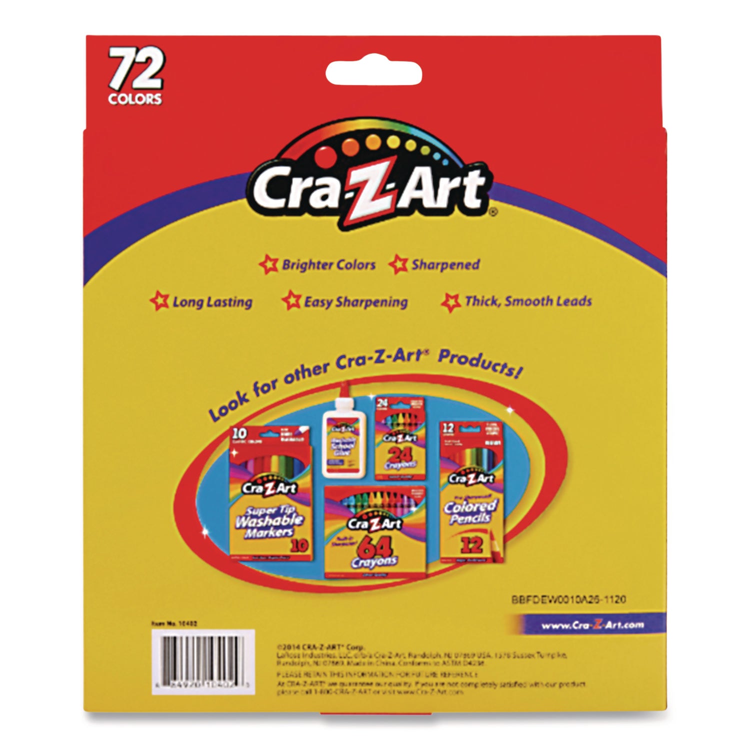 Colored Pencils, 72 Assorted Lead and Barrel Colors, 72/Box