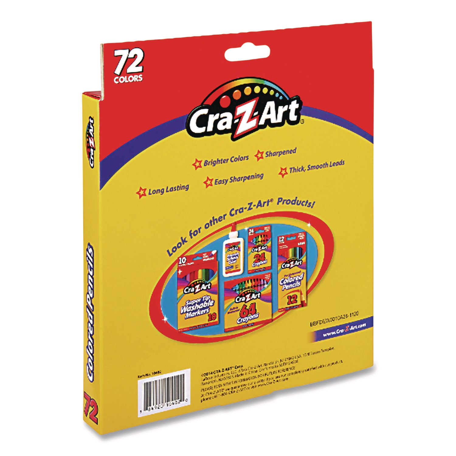 Colored Pencils, 72 Assorted Lead and Barrel Colors, 72/Box
