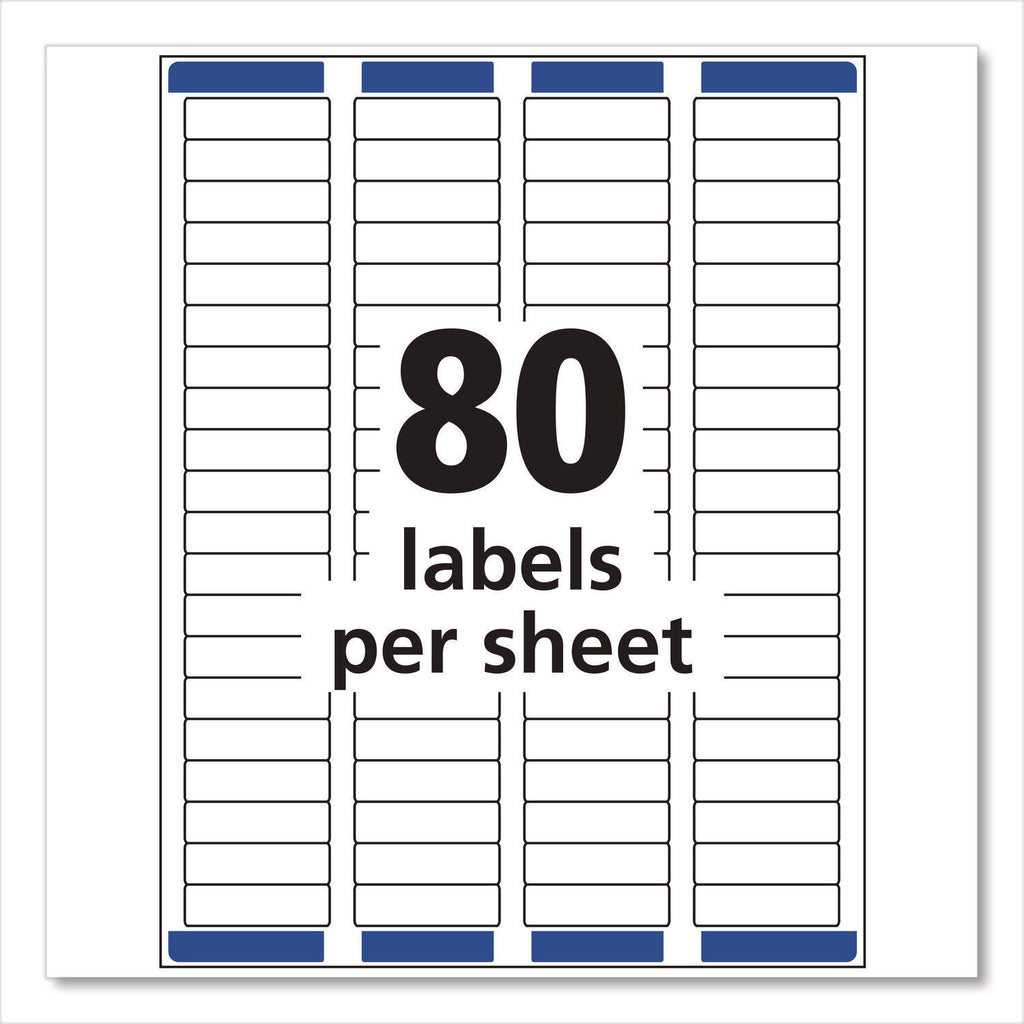 Matte Clear Easy Peel Mailing Labels with Sure Feed Technology, Inkjet Printers, 0.5 x 1.75, Clear, 80/Sheet, 25 Sheets/Pack
