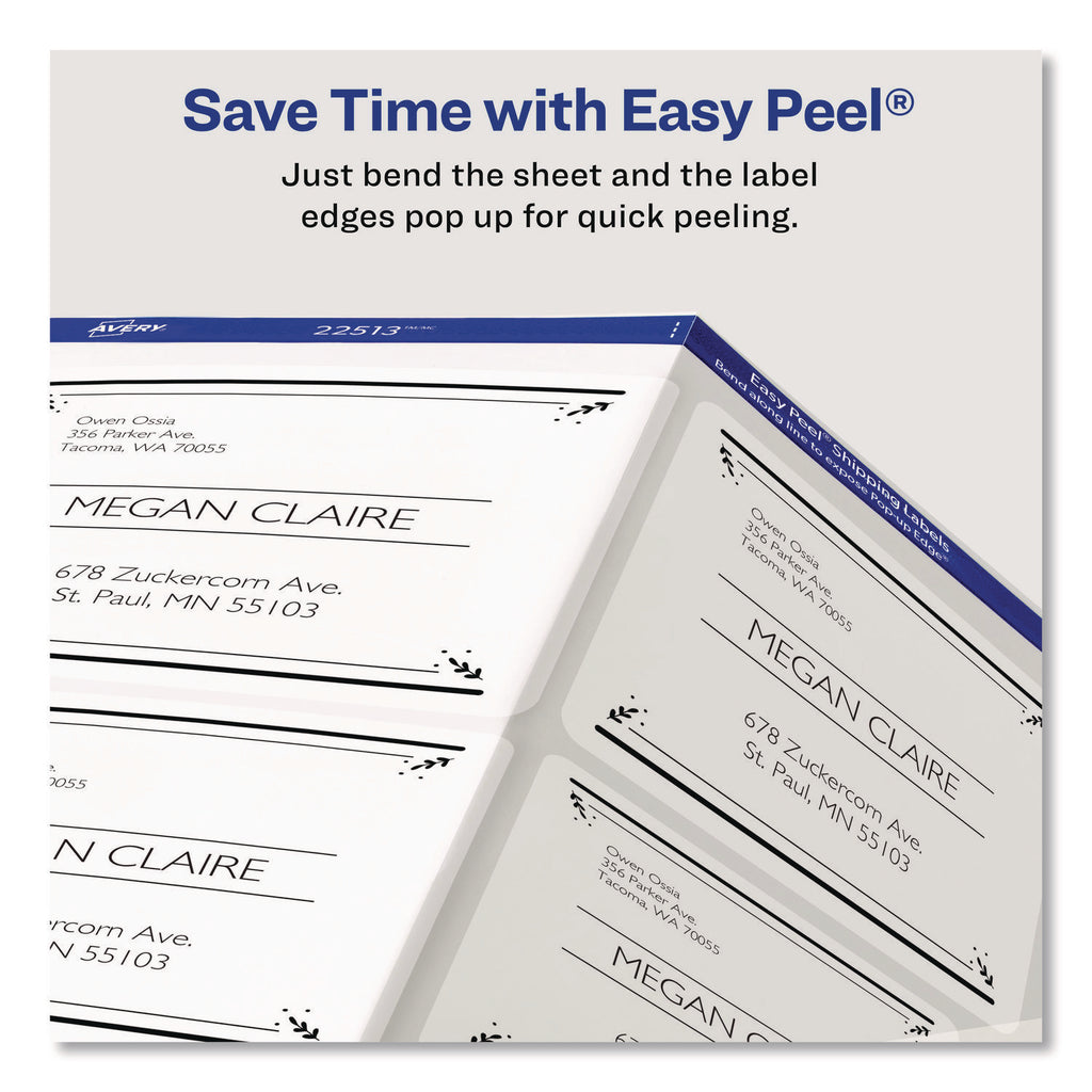 Matte Clear Easy Peel Mailing Labels w/ Sure Feed Technology, Laser Printers, 3.33 x 4, Clear, 6/Sheet, 10 Sheets/Pack