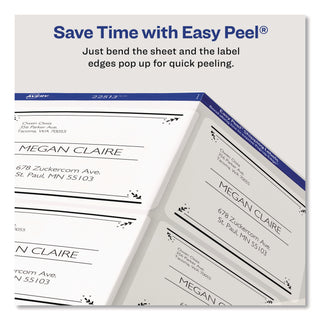 Matte Clear Easy Peel Mailing Labels w/ Sure Feed Technology, Laser Printers, 3.33 x 4, Clear, 6/Sheet, 10 Sheets/Pack