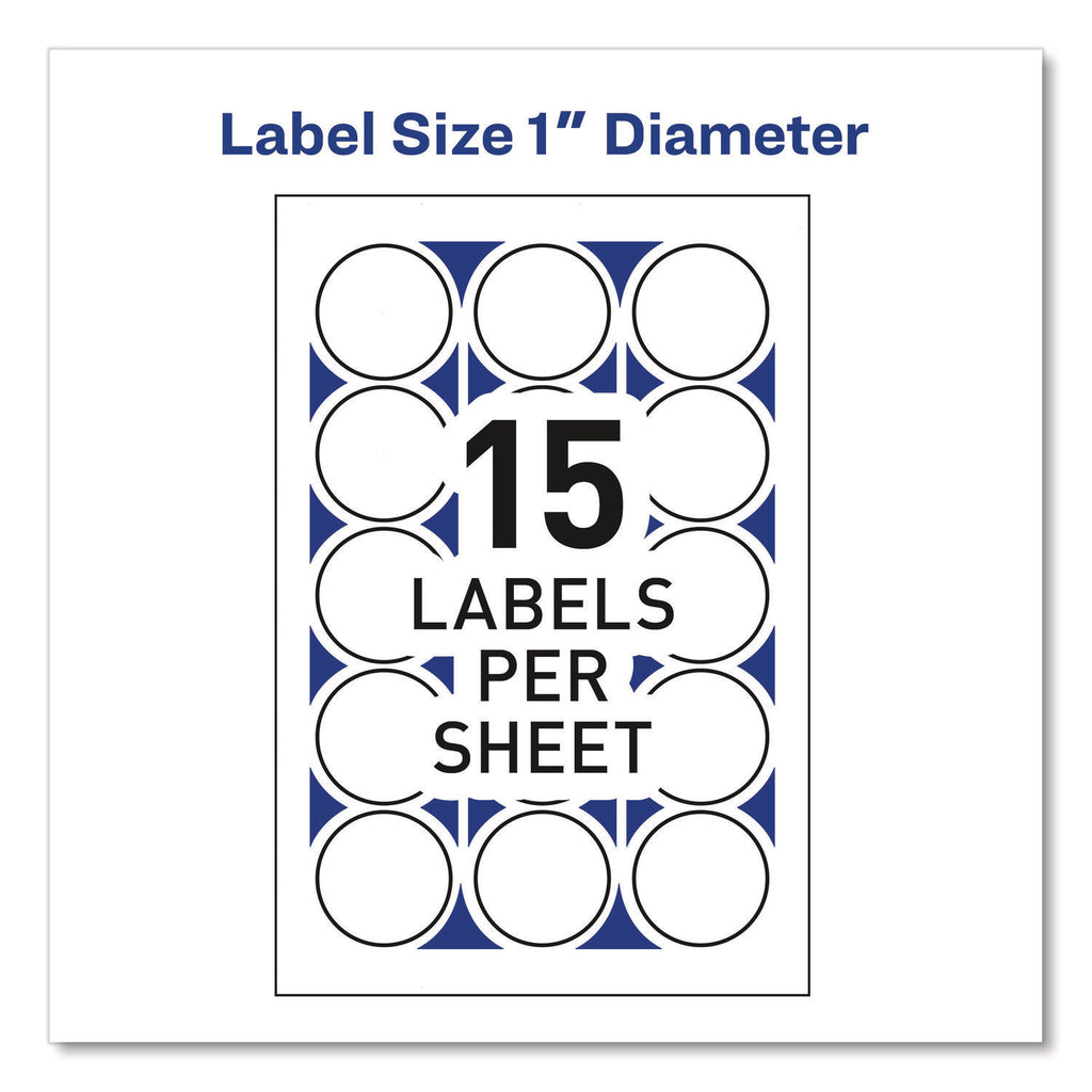 Printable Mailing Seals, 1" dia, Clear, 15/Sheet, 32 Sheets/Pack, (5248)