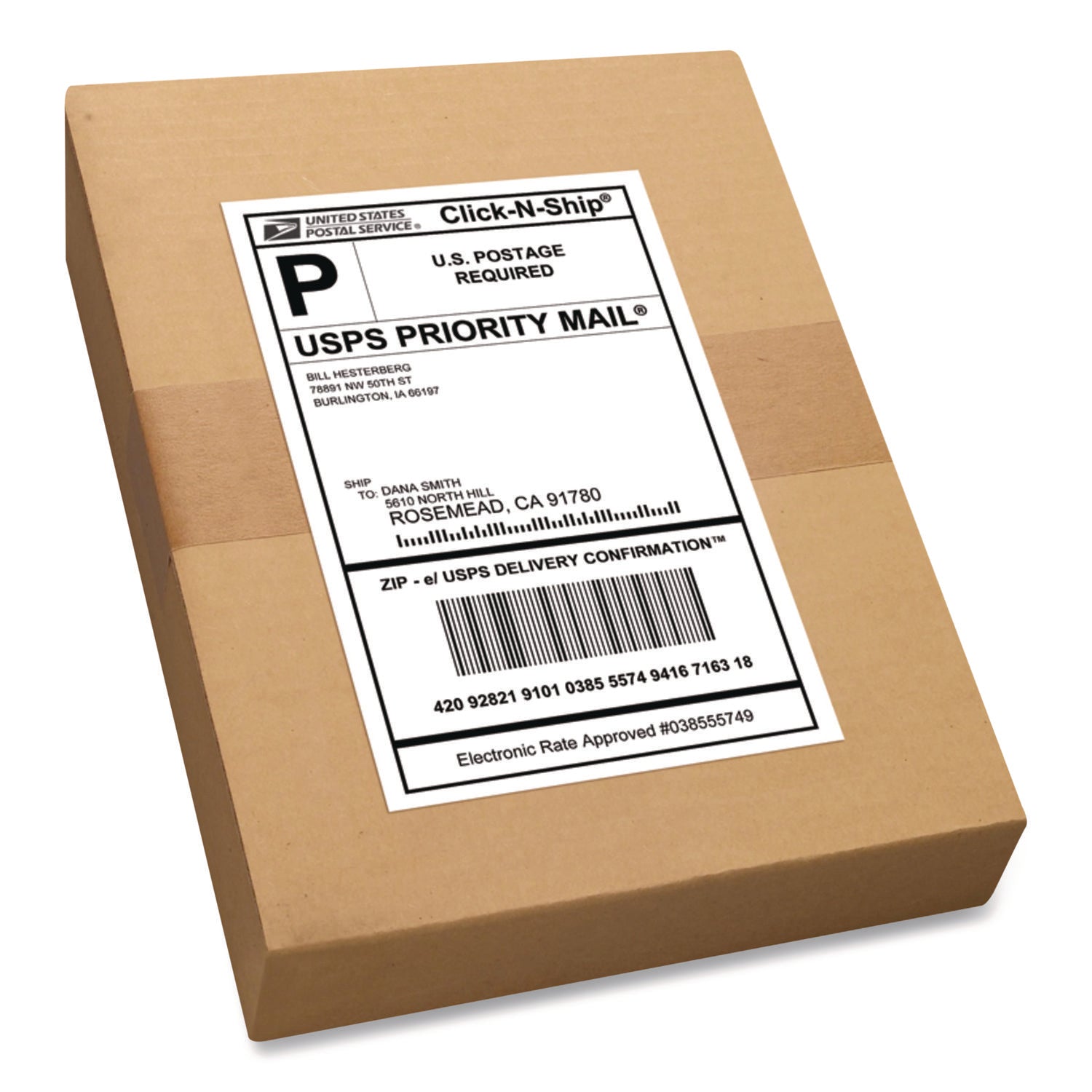 White Shipping Labels-Bulk Packs, Inkjet/Laser Printers, 5.5 x 8.5, White, 2/Sheet, 250 Sheets/Box