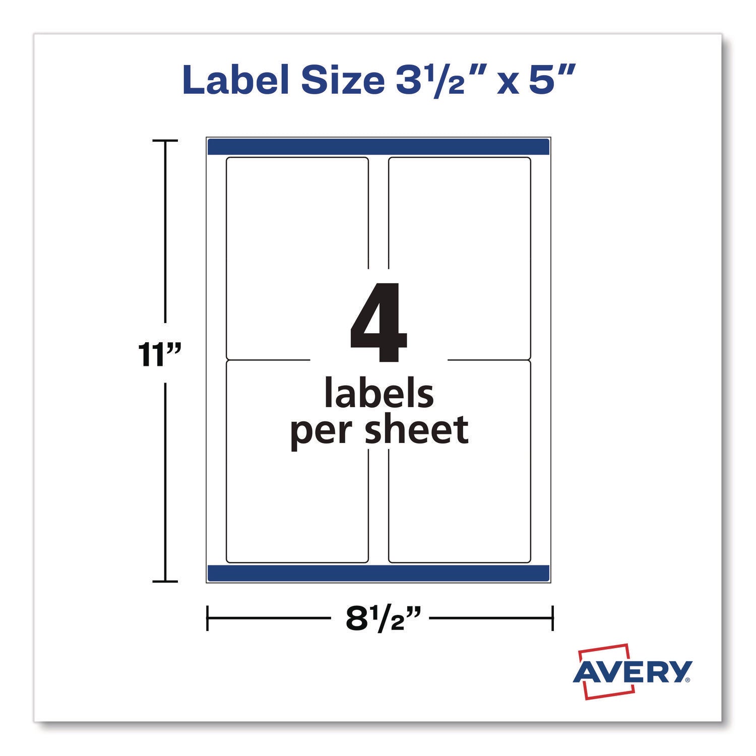 White Shipping Labels-Bulk Packs, Inkjet/Laser Printers, 3.5 x 5, White, 4/Sheet, 250 Sheets/Box