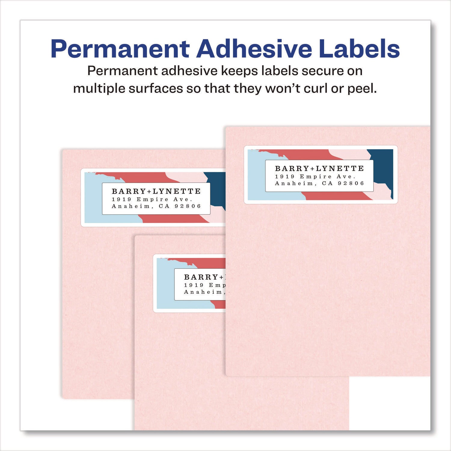Glossy Clear Easy Peel Mailing Labels w/ Sure Feed Technology, Inkjet/Laser Printers, 1 x 2.63, 30/Sheet, 10 Sheets/Pack