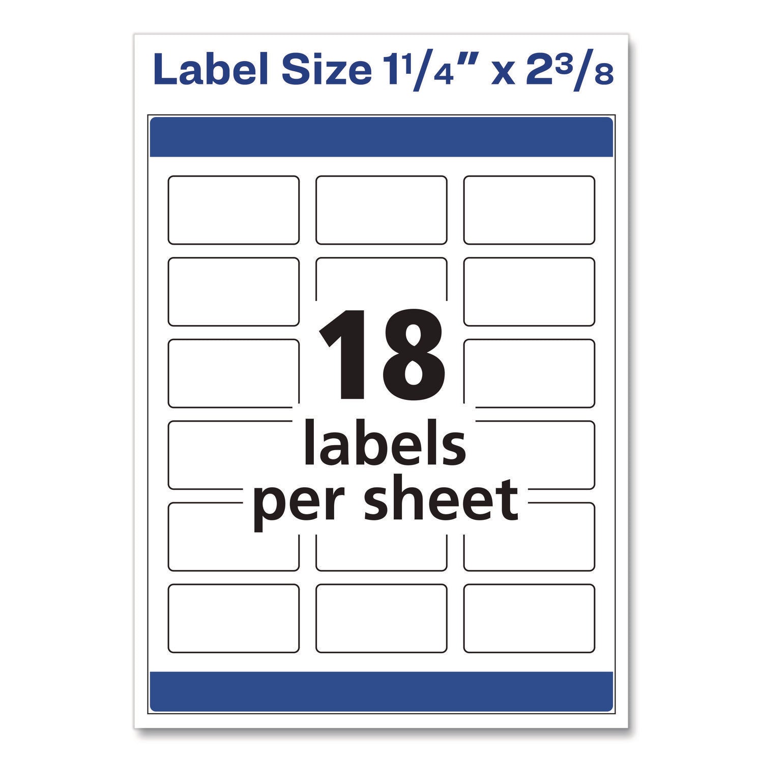 Vibrant Laser Color-Print Labels w/ Sure Feed, 1.25 x 2.38, White, 450/Pack