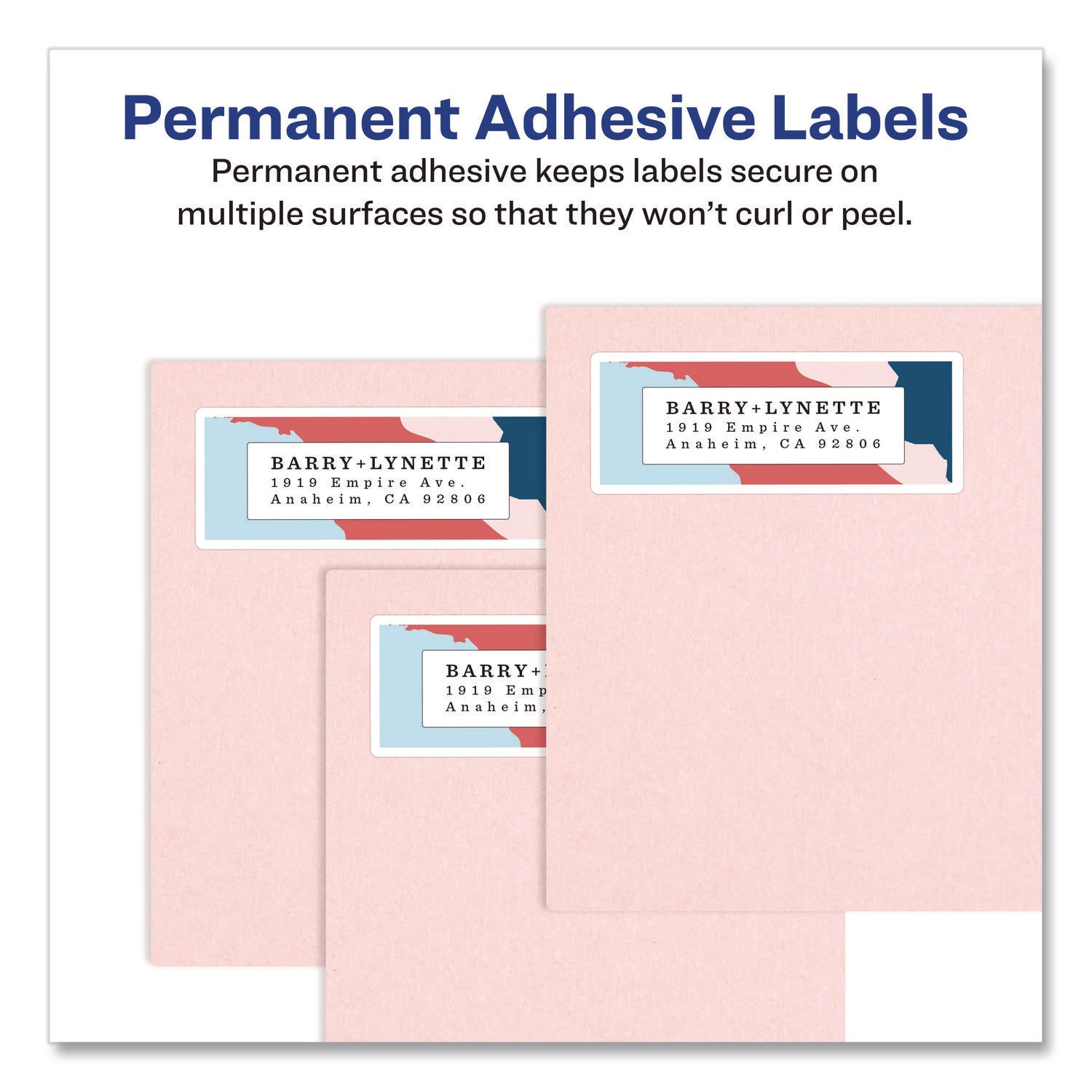 Vibrant Laser Color-Print Labels w/ Sure Feed, 1.25 x 2.38, White, 450/Pack
