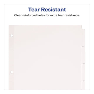 Write and Erase Plain-Tab Paper Dividers, 5-Tab, 11 x 8.5, White, 36 Sets