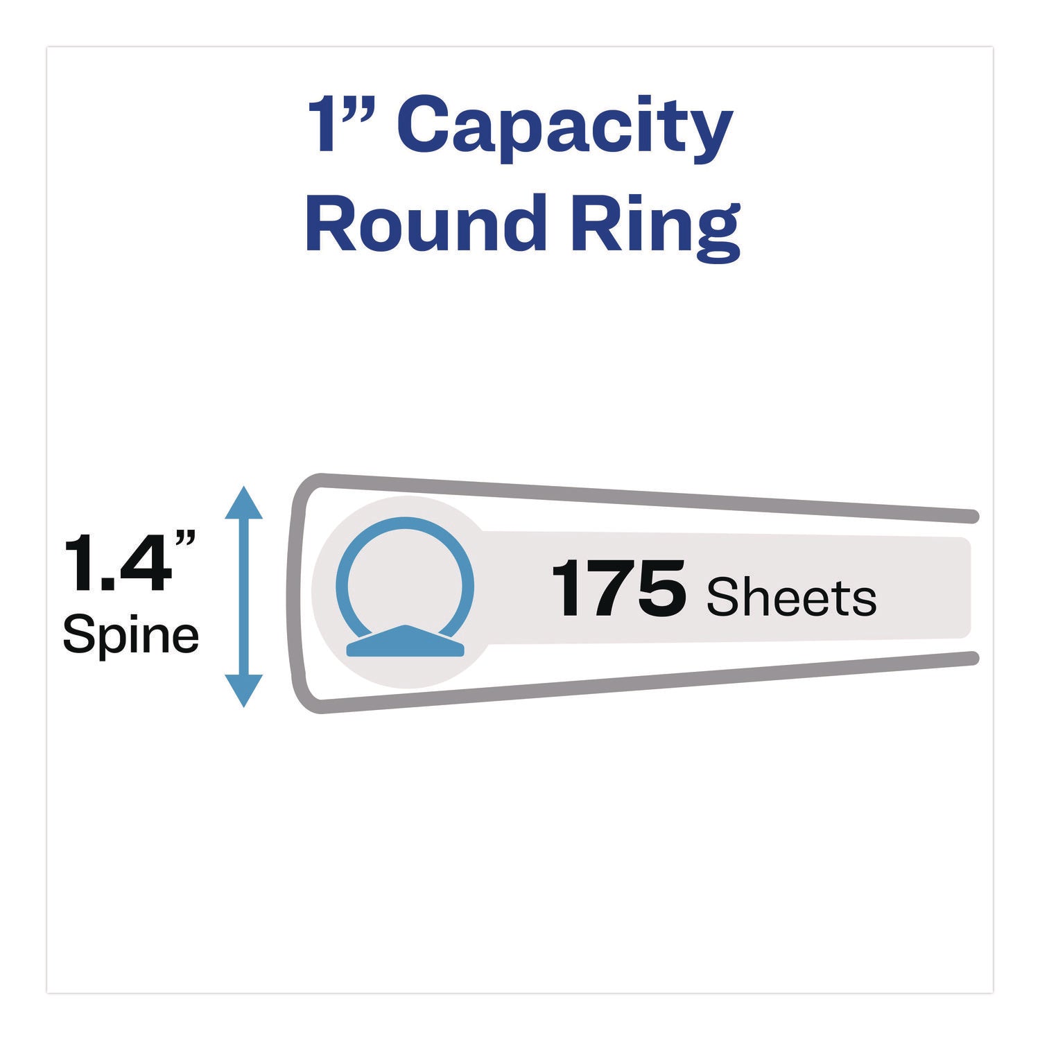 Mini Size Protect and Store View Binder with Round Rings, 3 Rings, 1" Capacity, 8.5 x 5.5, Blue