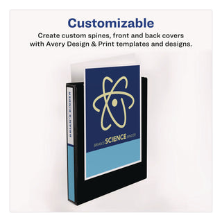 Mini Size Protect and Store View Binder with Round Rings, 3 Rings, 1" Capacity, 8.5 x 5.5, Blue