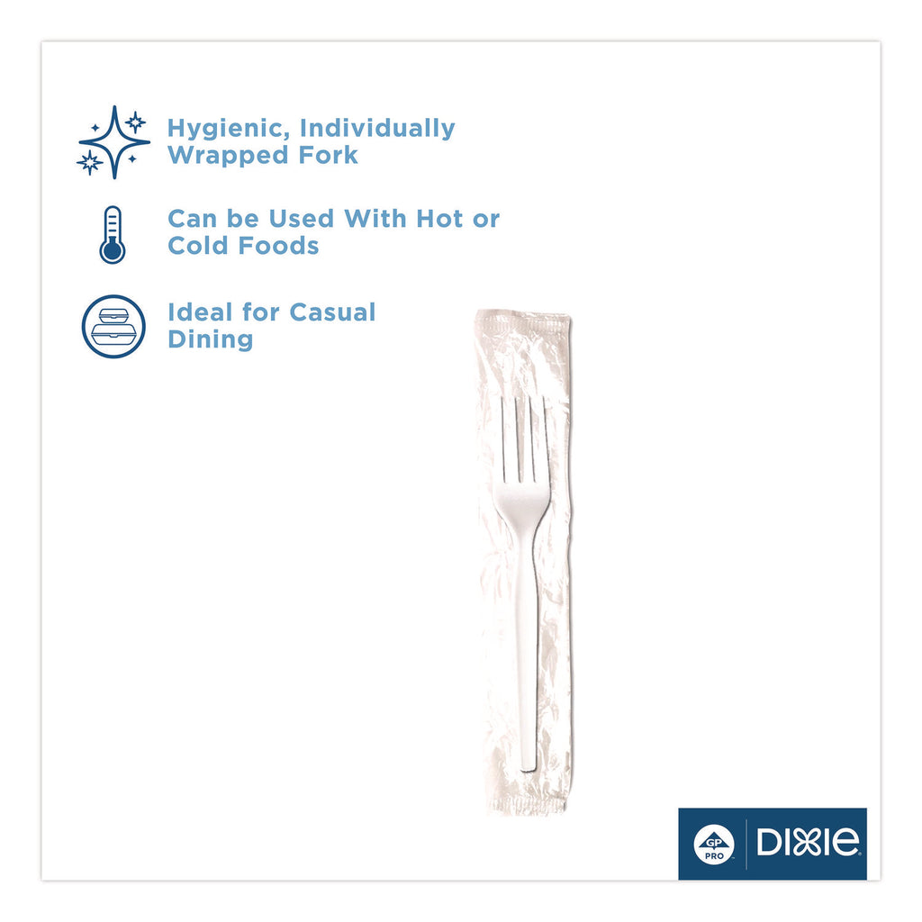 Mediumweight Polypropylene Cutlery, Forks, White, 1,000/Carton