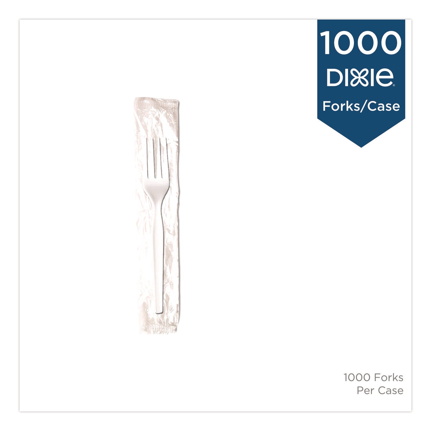 Mediumweight Polypropylene Cutlery, Forks, White, 1,000/Carton