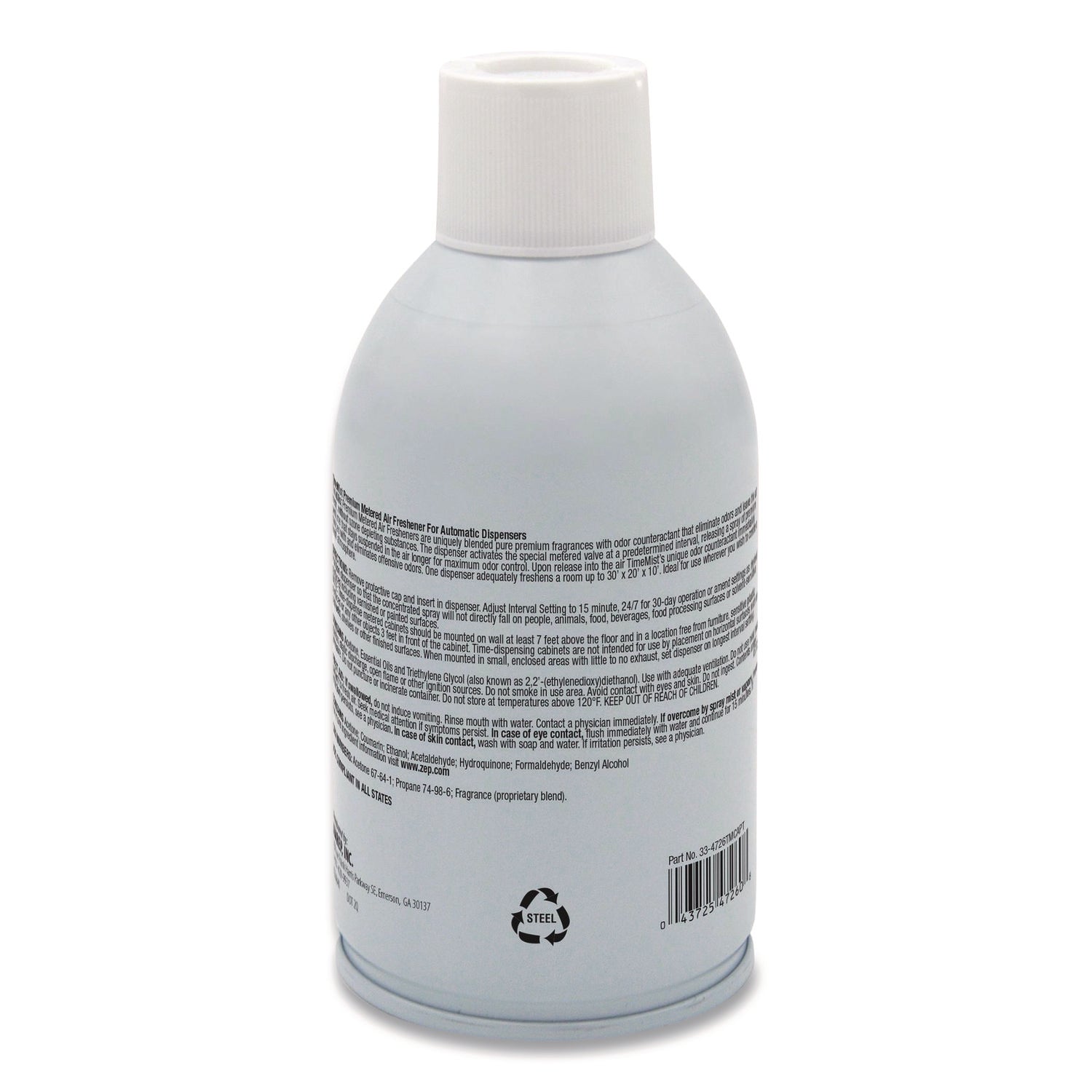 Premium Metered Air Freshener Refill, Vanilla Cream, 5.3 oz Aerosol Spray, 12/Carton
