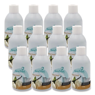 Premium Metered Air Freshener Refill, Vanilla Cream, 5.3 oz Aerosol Spray, 12/Carton