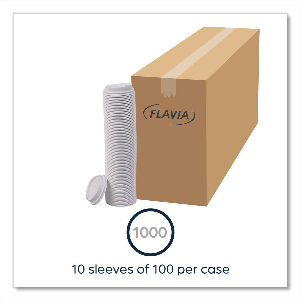 Flavia 10 oz Hot Beverage Paper Cup Lids - 1000 / Carton - White - Paper - Beverage, Hot Drink