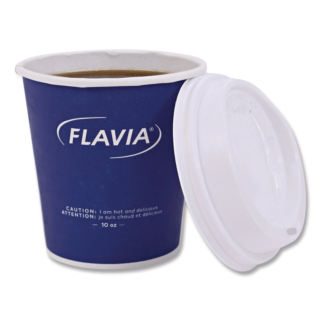 Flavia 10 oz Hot Beverage Paper Cup Lids - 1000 / Carton - White - Paper - Beverage, Hot Drink