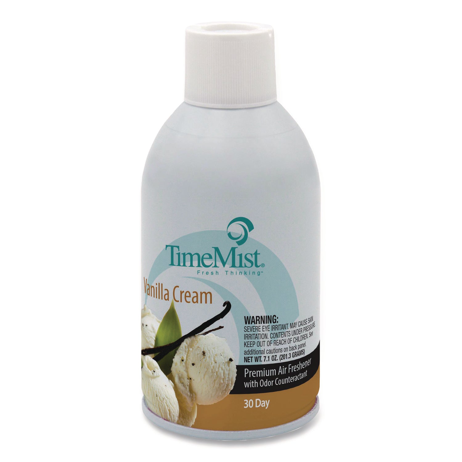 Premium Metered Air Freshener Refill, Vanilla Cream, 5.3 oz Aerosol Spray, 12/Carton