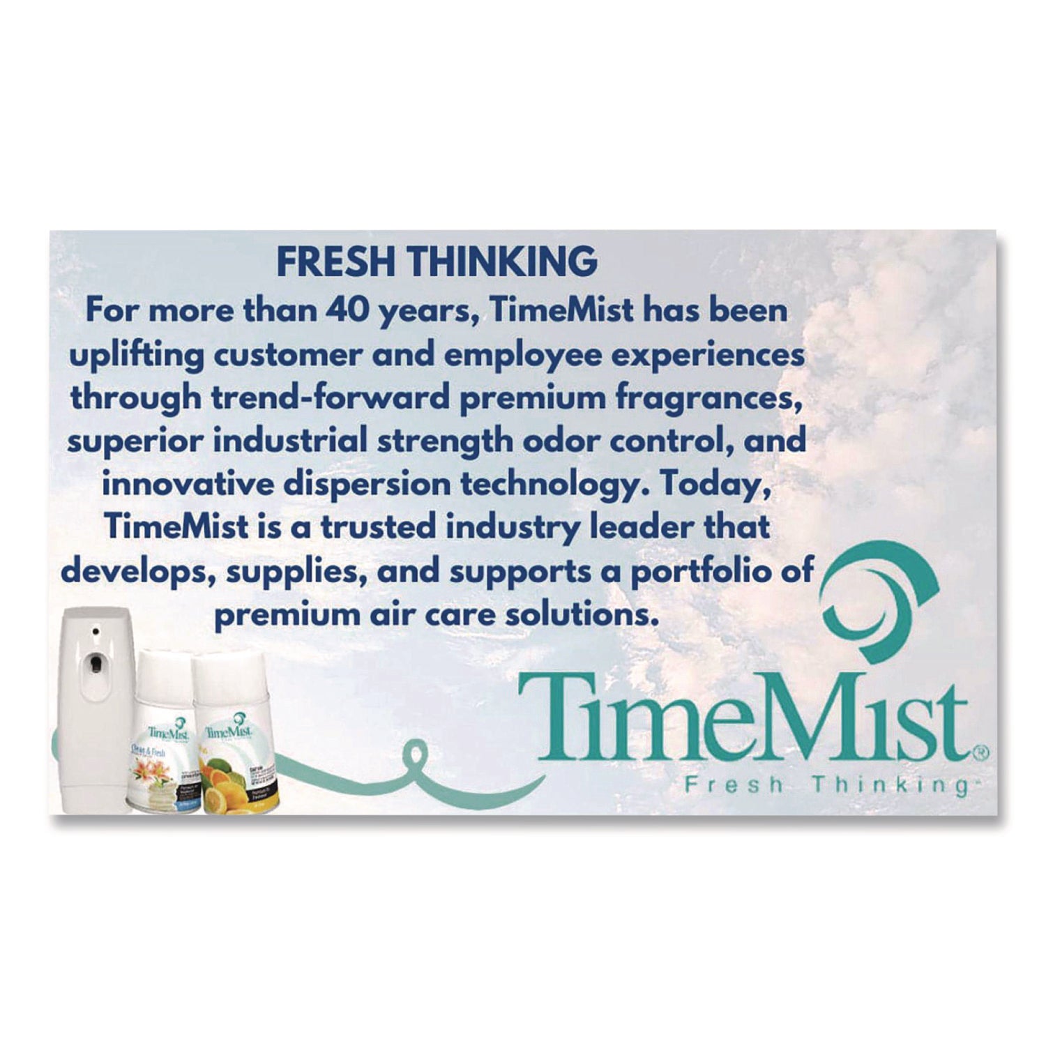 Premium Metered Air Freshener Refill, Clean N Fresh, 7.1 oz Aerosol Spray, 12/Carton