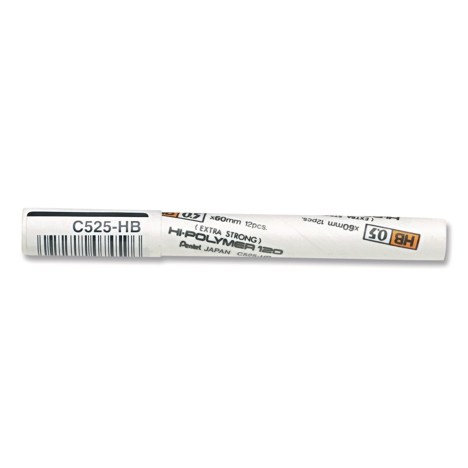 Premium Hi-Polymer Lead Refills, 0.5mm, HB, Black, 12 Leads/Tube, Sold as 1 Package
