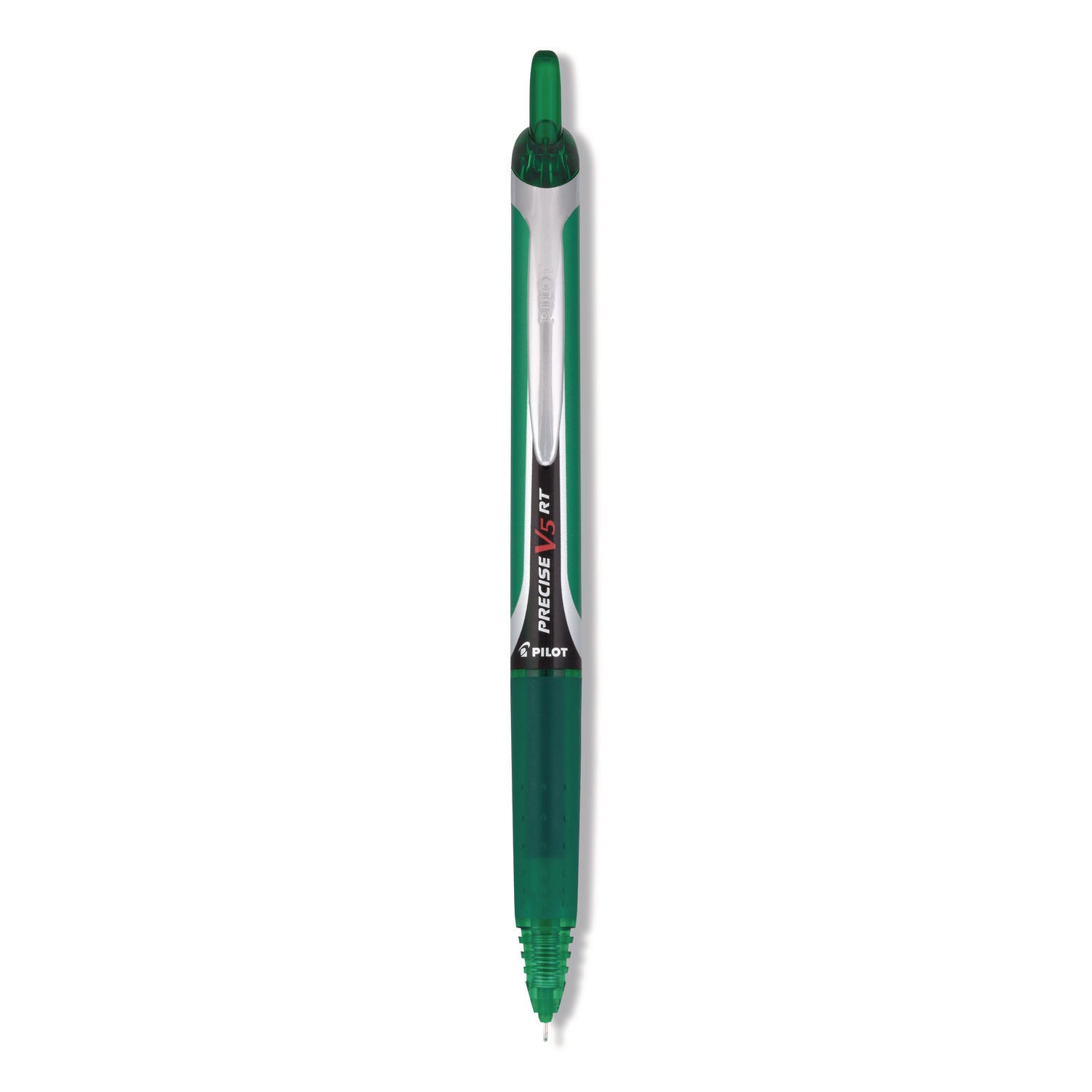 Pilot Precise V5 RT Premium Rolling Ball Pen - Extra Fine Pen Point - 0.5 mm Pen Point Size - Needle Pen Point Style - Refillable - Retractable - Green Liquid Ink - Green Barrel - 1 Each