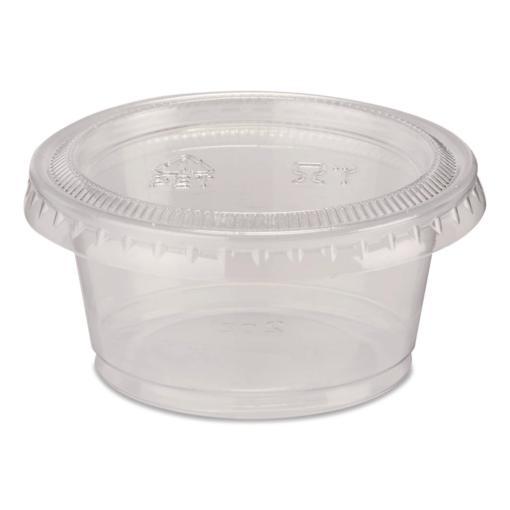 Dixie Portion Cup Lids by GP Pro - PETE Plastic - 24 / Carton - 100 Per Pack - Clear