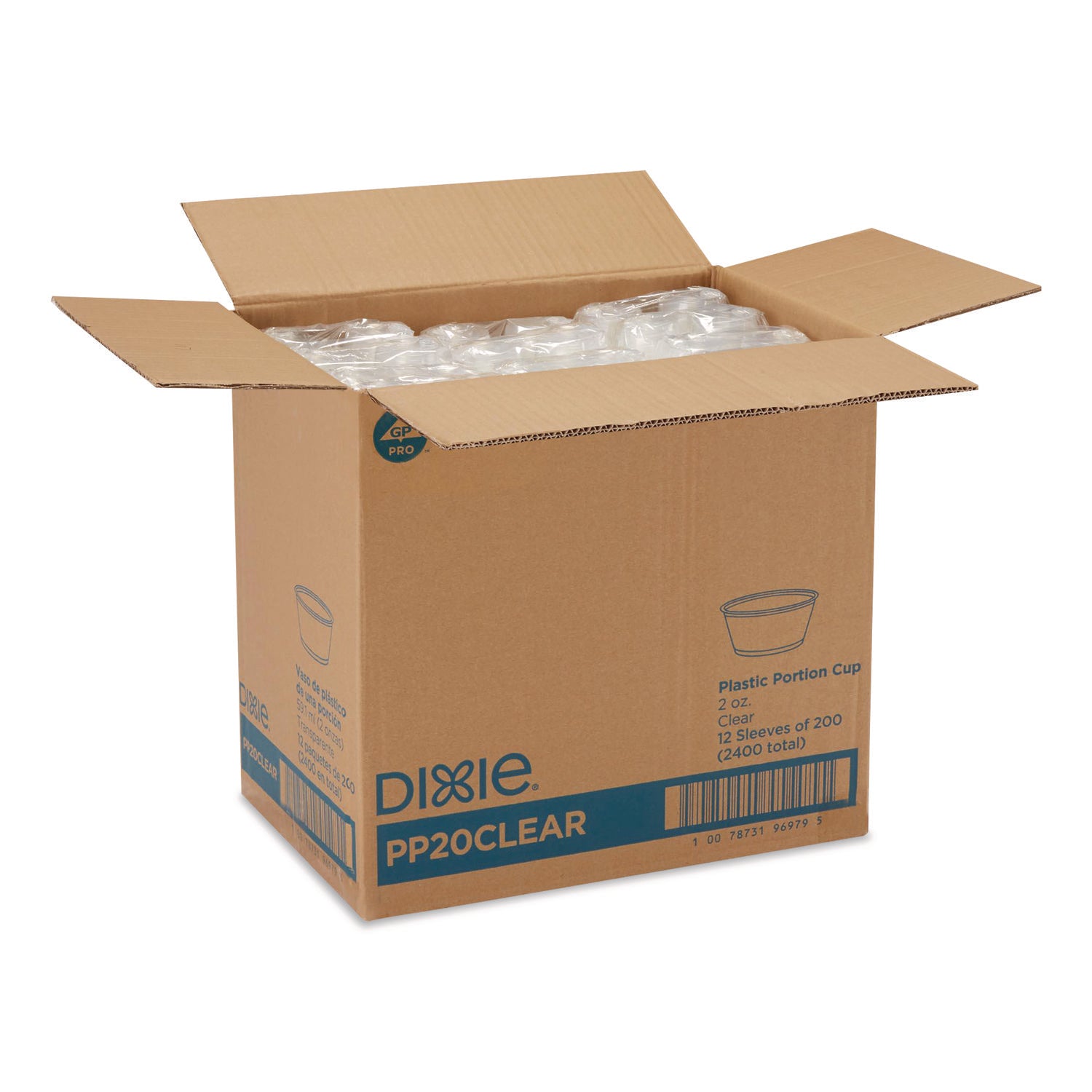Dixie 2 oz Souffle Cups by GP Pro - 200 / Pack - 12 / Carton - Clear - Plastic - Sauce