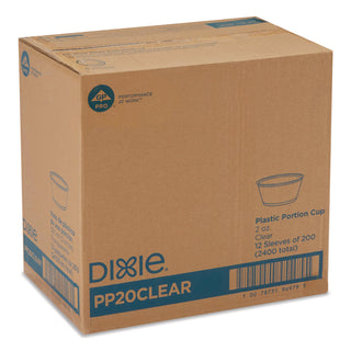 Dixie 2 oz Souffle Cups by GP Pro - 200 / Pack - 12 / Carton - Clear - Plastic - Sauce