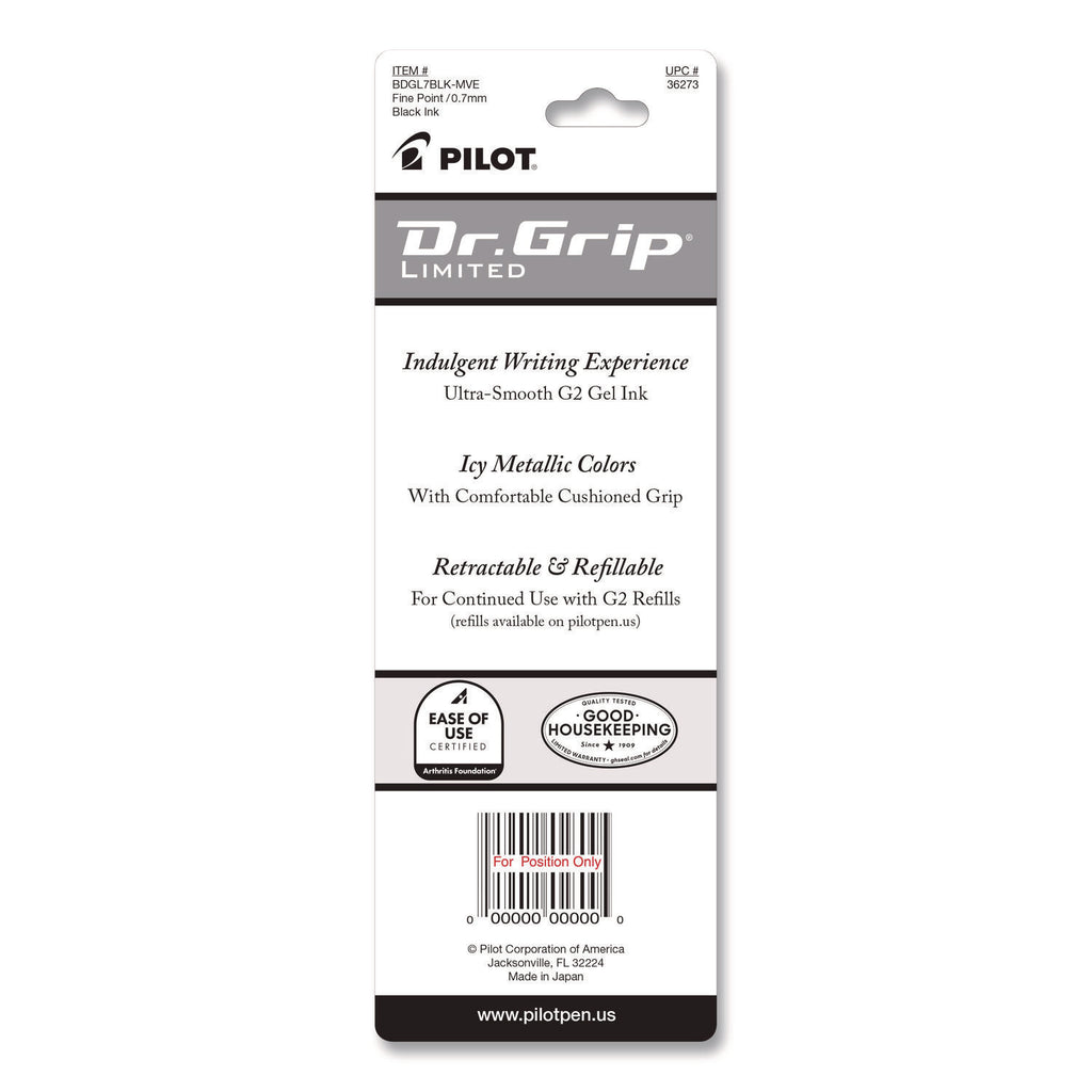 Dr. Grip Limited Gel Pen, Retractable, Fine 0.7 mm, Black Ink, Champagne Mauve Barrel
