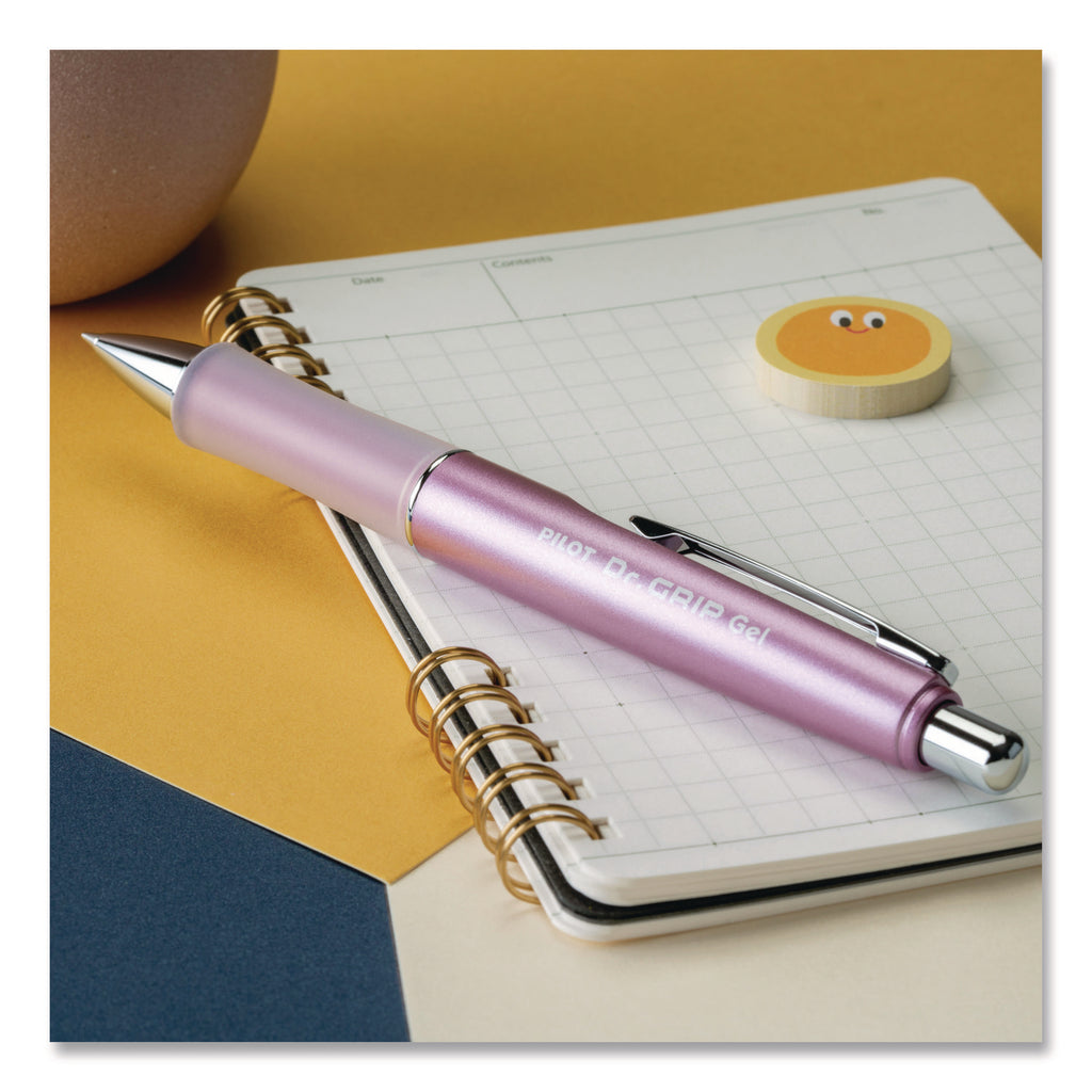 Dr. Grip Limited Gel Pen, Retractable, Fine 0.7 mm, Black Ink, Champagne Mauve Barrel