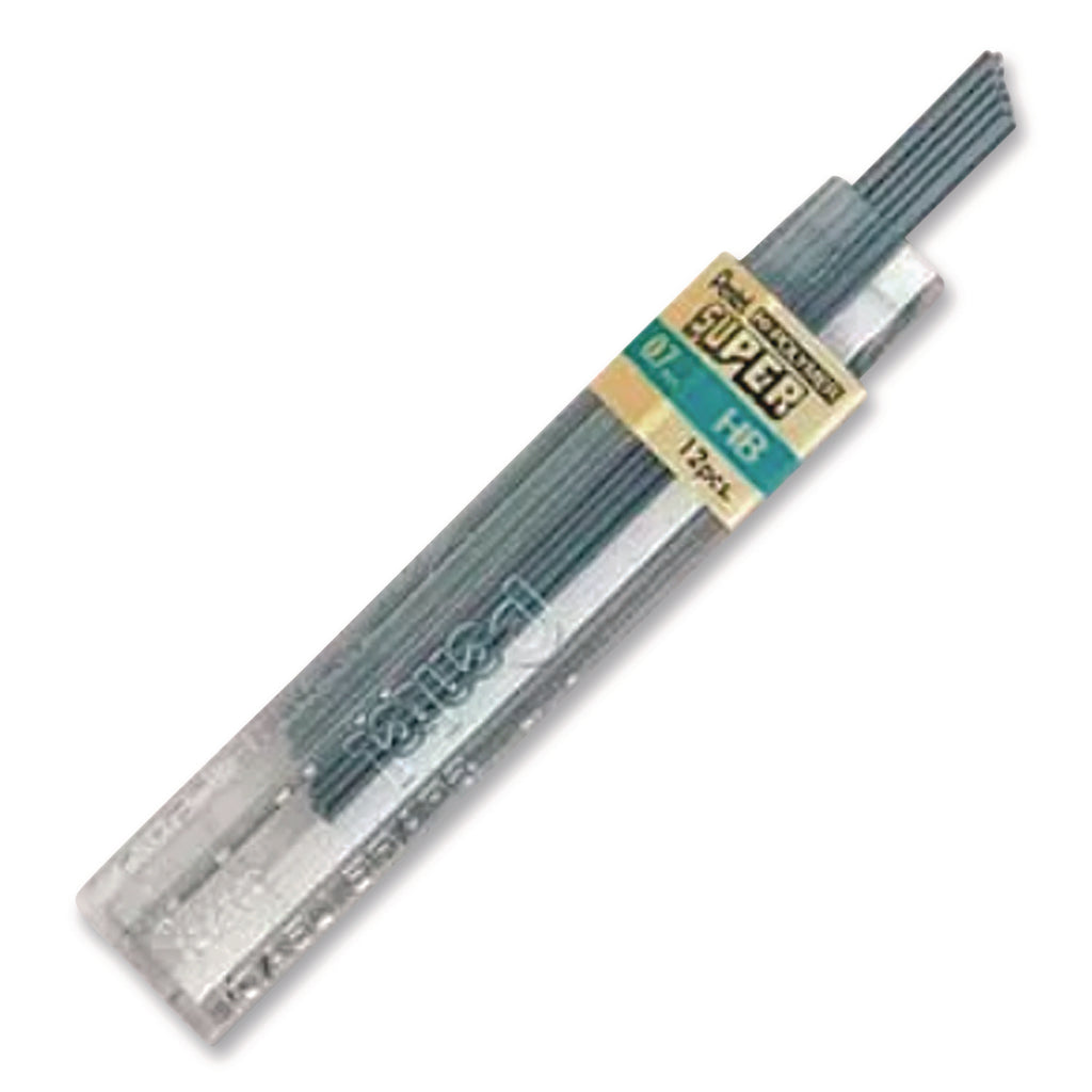 Super Hi-Polymer Lead Refills, 0.7 mm, HB, Black, 12/Tube