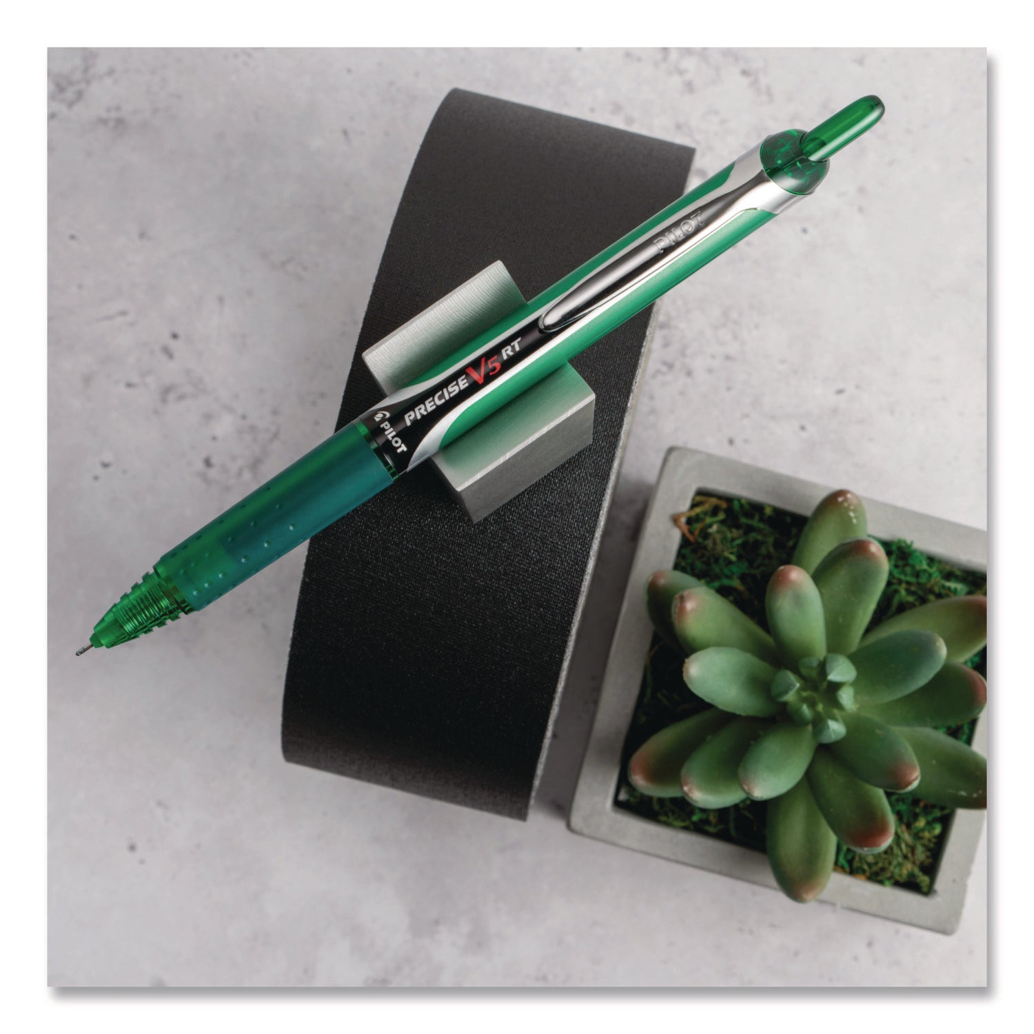Pilot Precise V5 RT Premium Rolling Ball Pen - Extra Fine Pen Point - 0.5 mm Pen Point Size - Needle Pen Point Style - Refillable - Retractable - Green Liquid Ink - Green Barrel - 1 Each