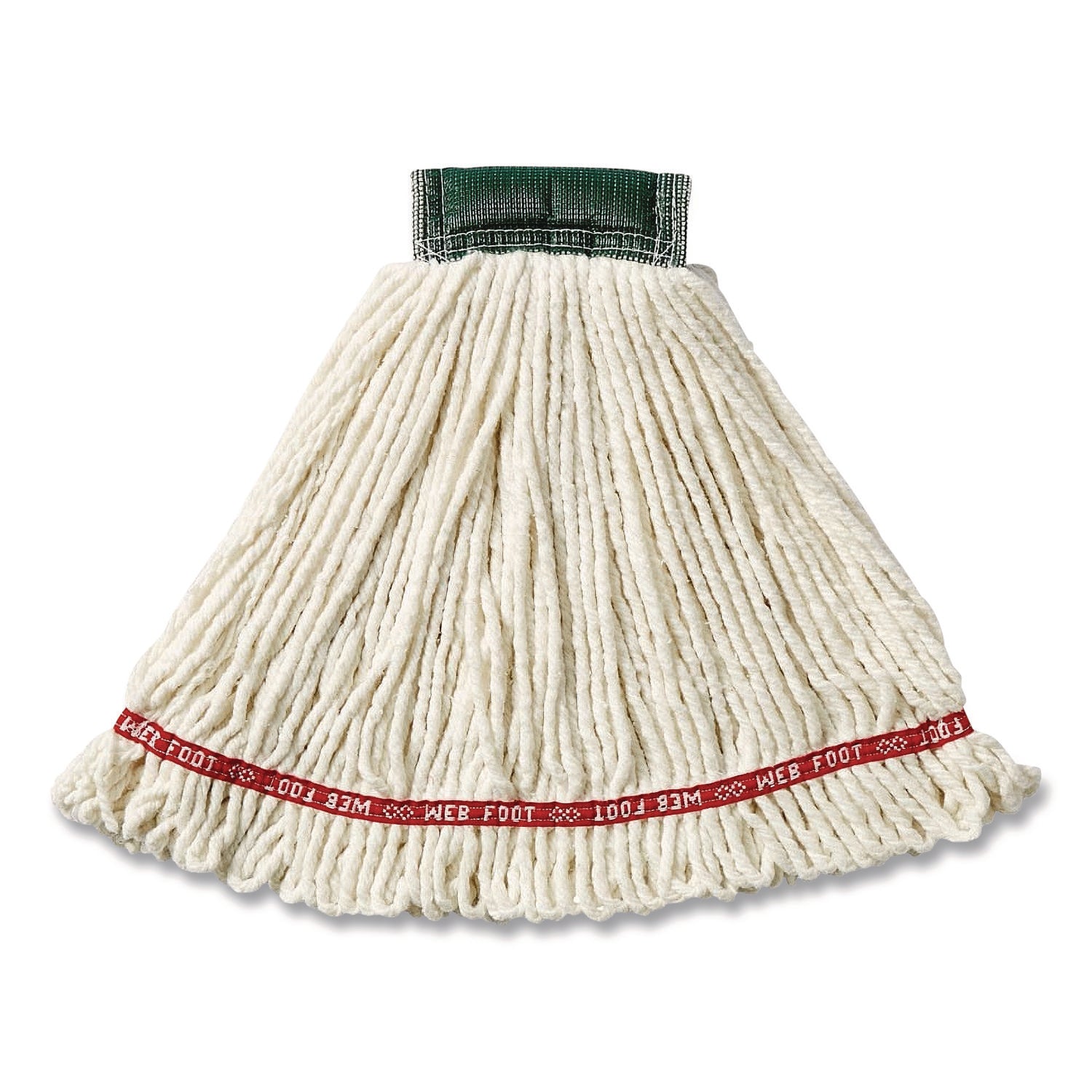 Rubbermaid Commercial 5" Headband Shrinkless Wet Mop - Medium - Shrinkless, Chemical Resistant, Durable - Cotton, Yarn, Synthetic, PVC - White - 1Each