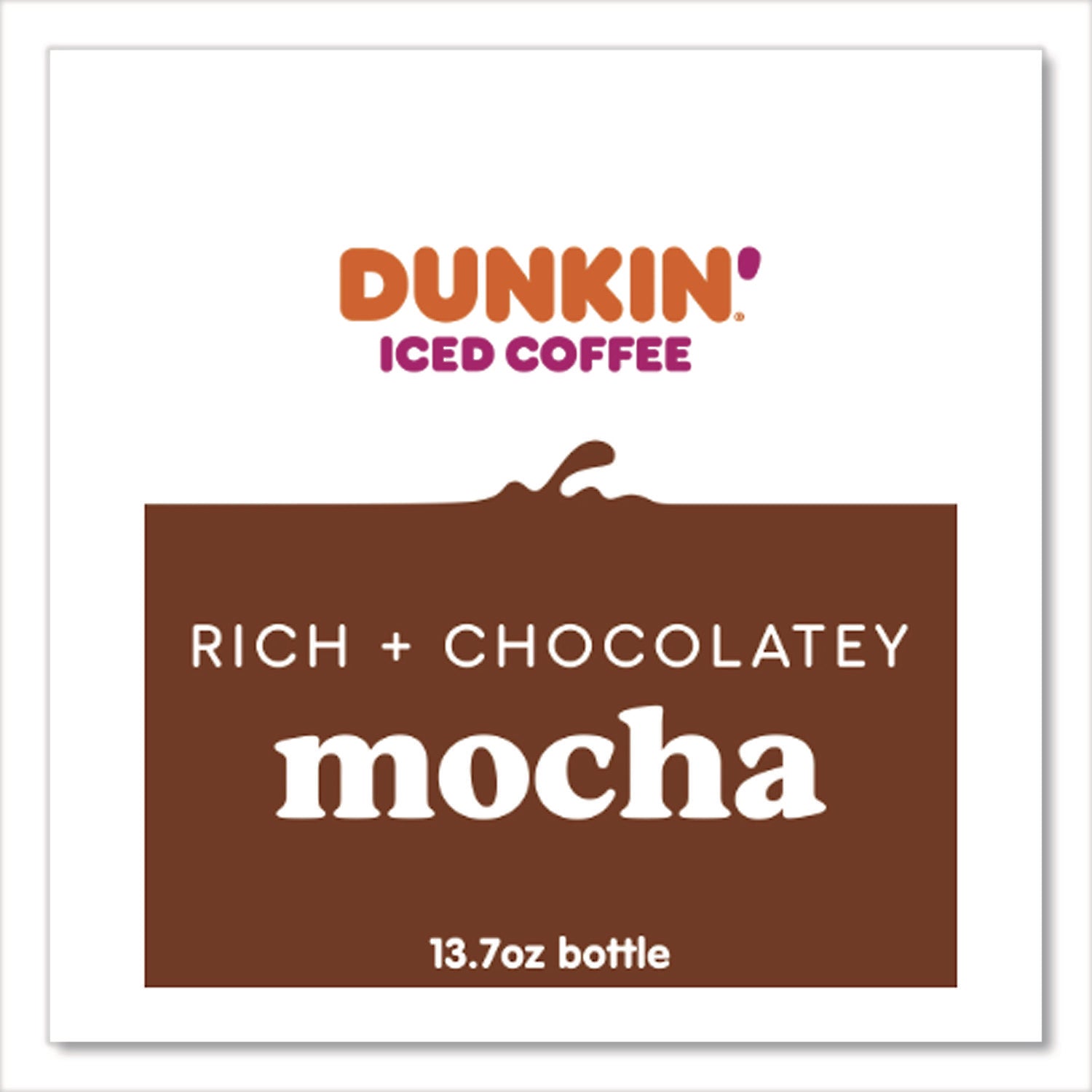 Mocha Iced Coffee Drink, 13.7 oz Bottle, 12/Carton