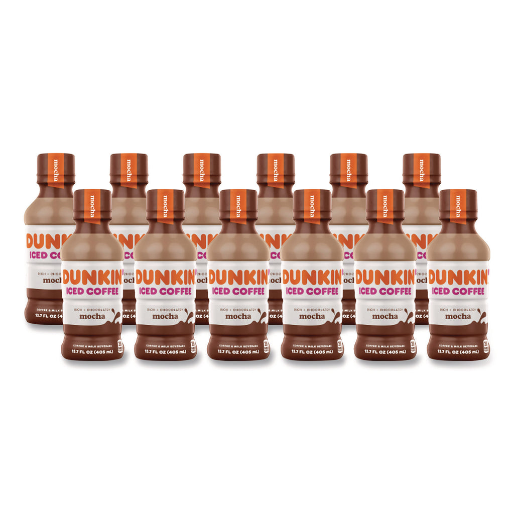Mocha Iced Coffee Drink, 13.7 oz Bottle, 12/Carton