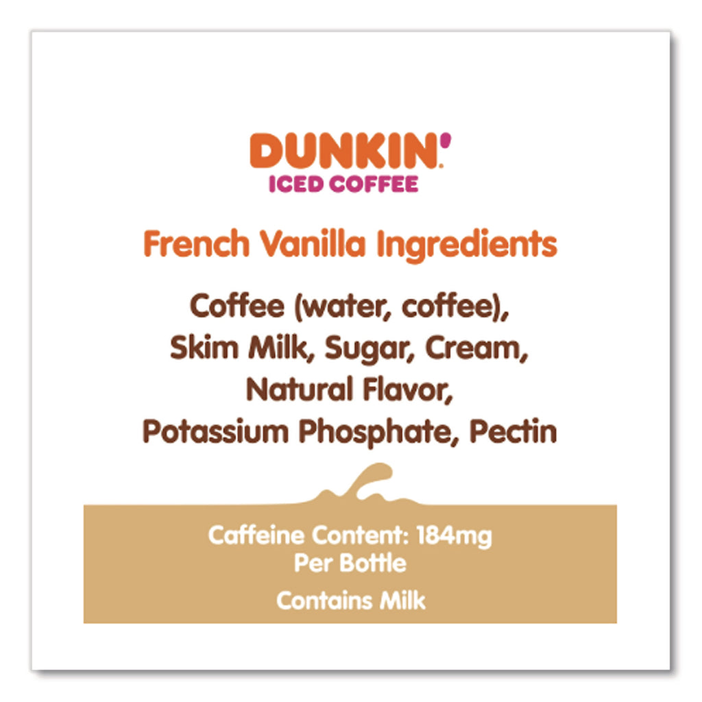 French Vanilla Iced Coffee Drink, 13.7 oz Bottle, 12/Carton