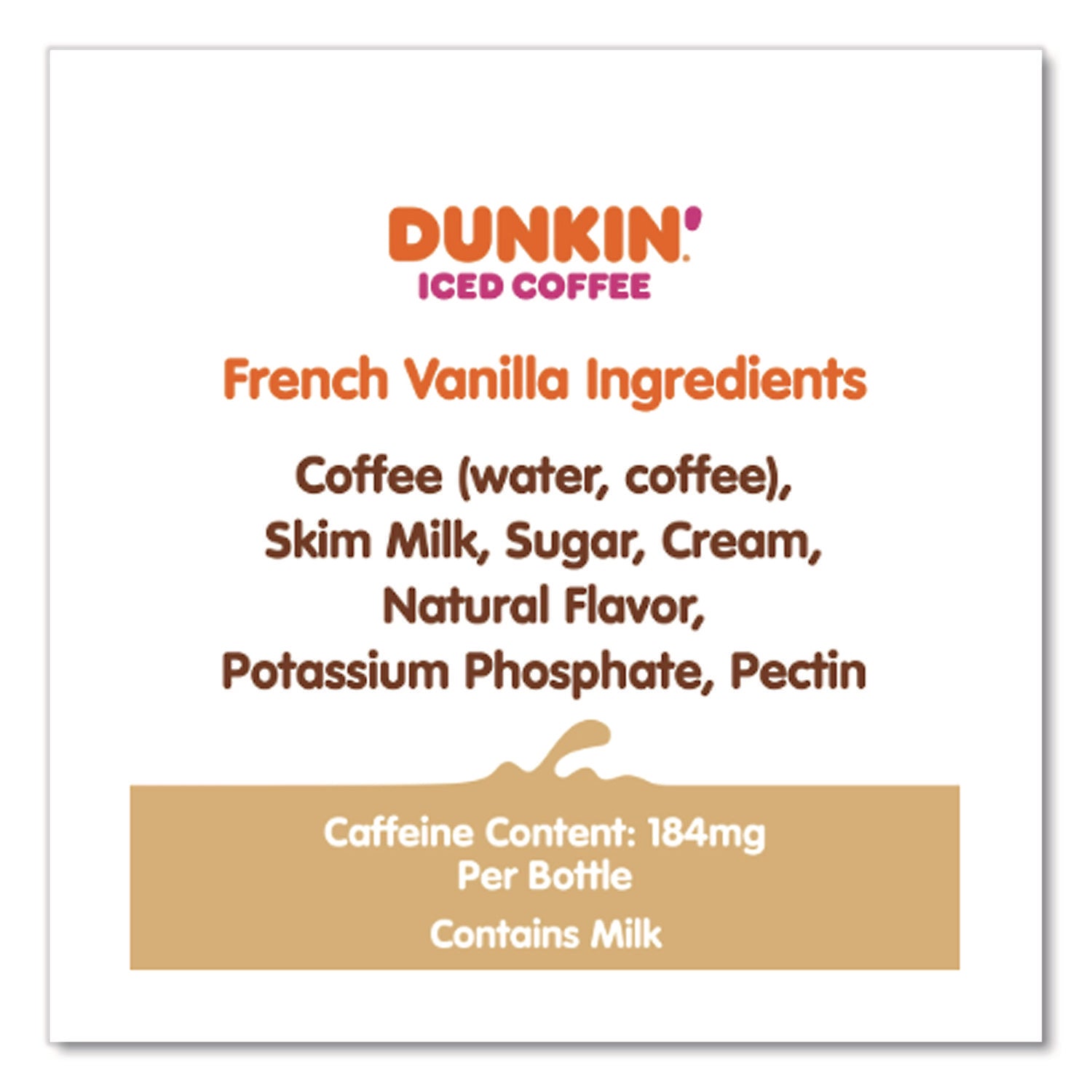 French Vanilla Iced Coffee Drink, 13.7 oz Bottle, 12/Carton