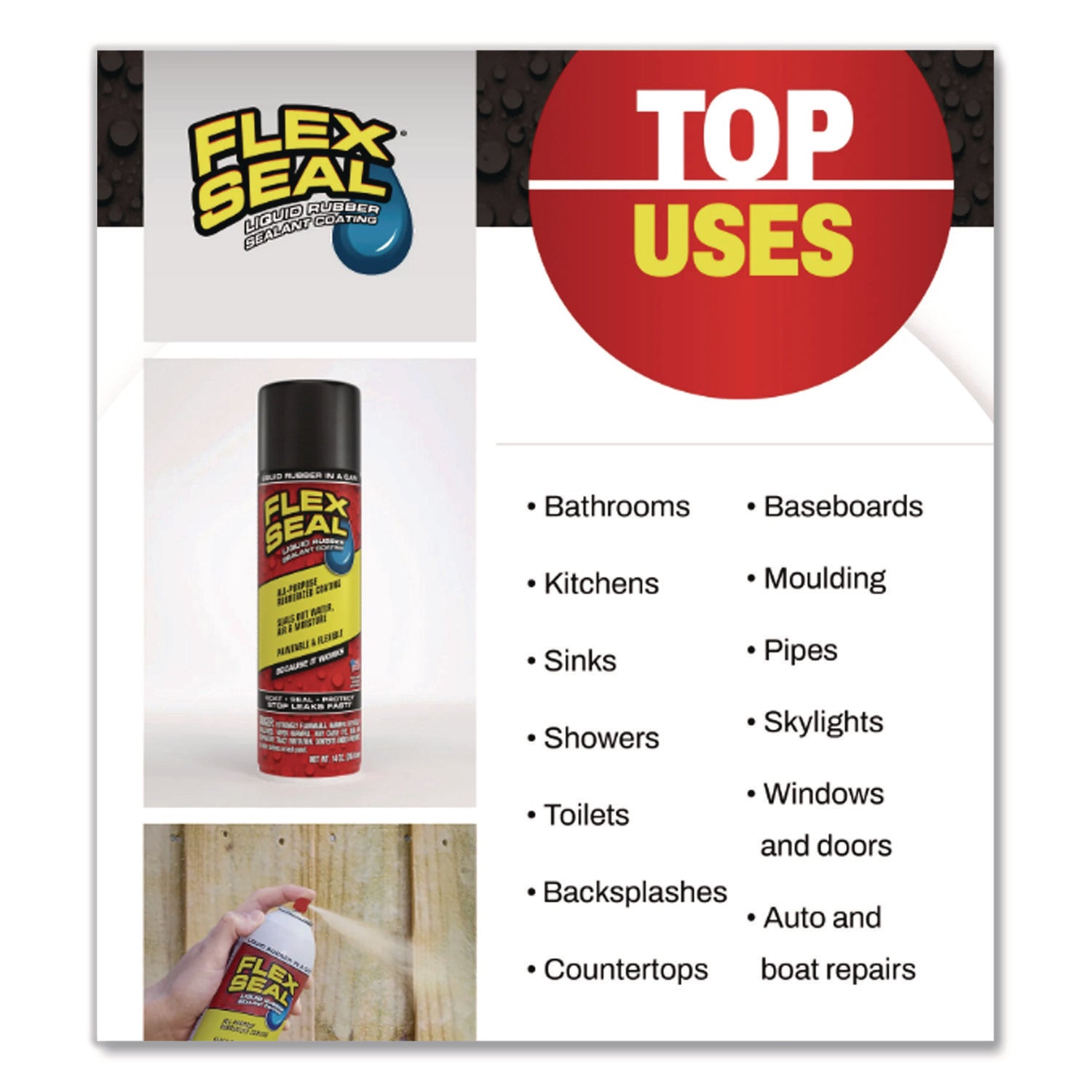 Liquid Rubber Sealant Coating Spray, 14 oz Spray, Clear