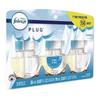 PLUG Air Freshener Refills, Linen and Sky, 2.63 oz, 3/Pack, 3 Packs/Carton