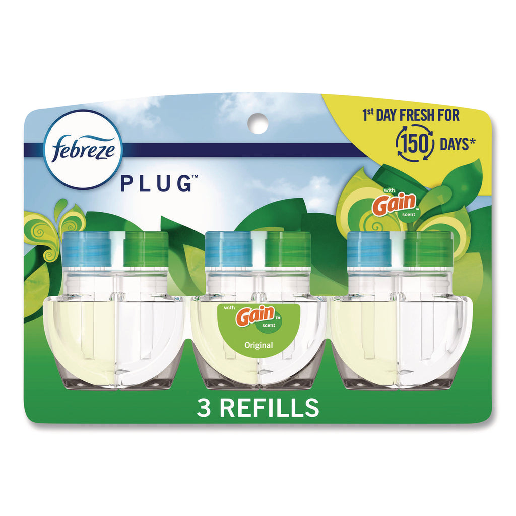 PLUG Air Freshener Refills, Gain Original, 2.63 oz, 3 Pack, 3 Packs/Carton