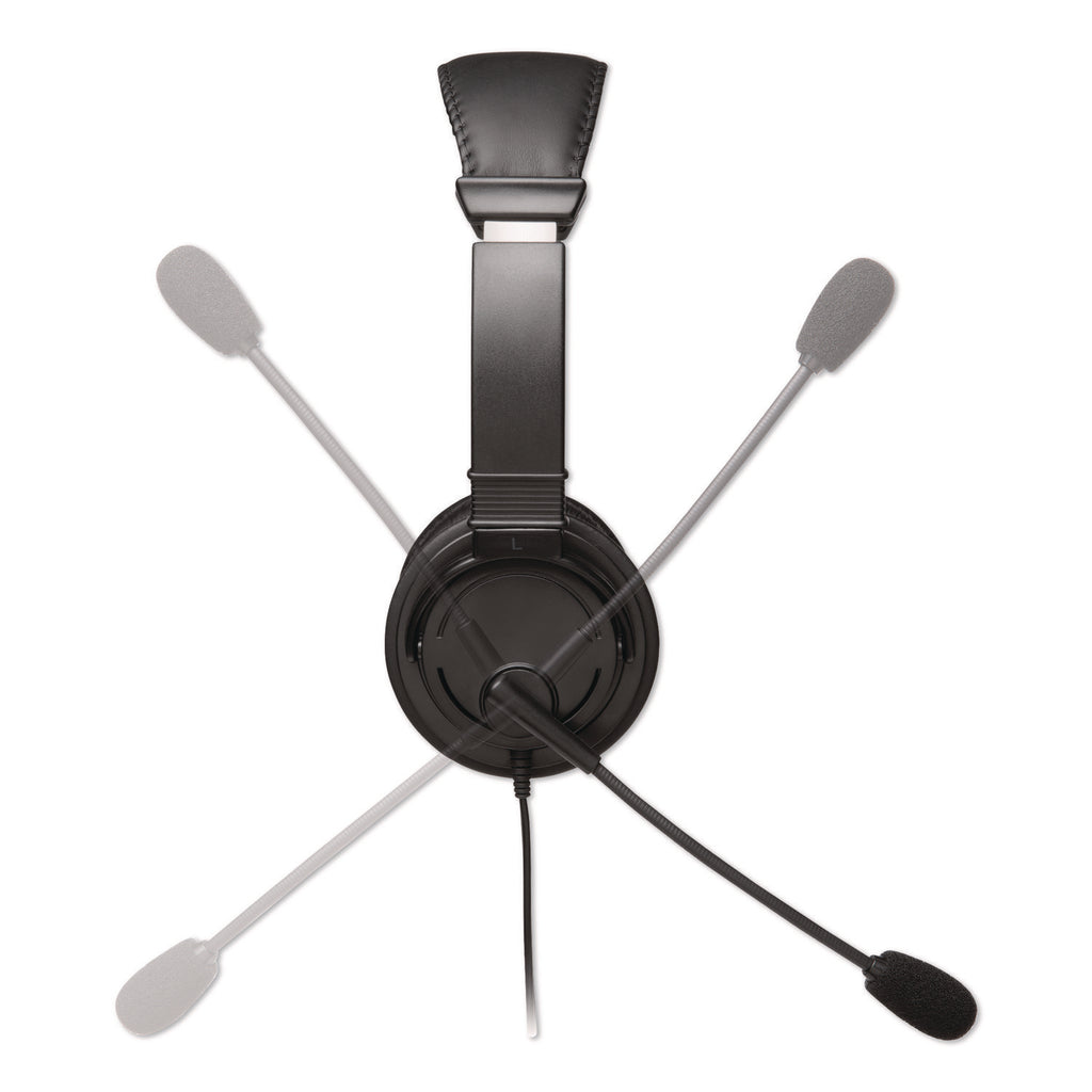 Kensington Hi-Fi Headphones with Mic - Stereo - Mini-phone (3.5mm) - Wired - Over-the-head - Binaural - Circumaural - 6 ft Cable - Noise Cancelling Microphone - Noise Canceling - Black