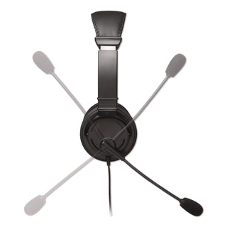 Kensington Hi-Fi Headphones with Mic - Stereo - Mini-phone (3.5mm) - Wired - Over-the-head - Binaural - Circumaural - 6 ft Cable - Noise Cancelling Microphone - Noise Canceling - Black